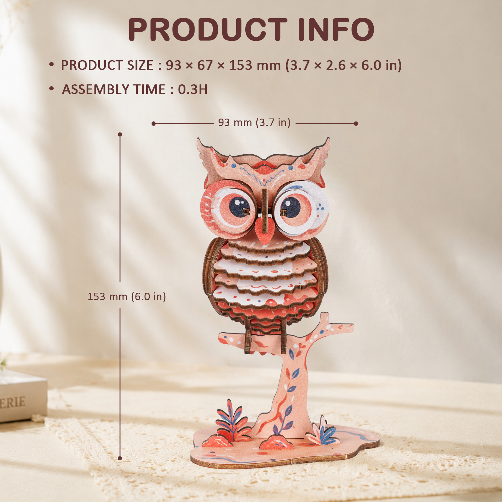 Owl - 3D Wooden Puzzle