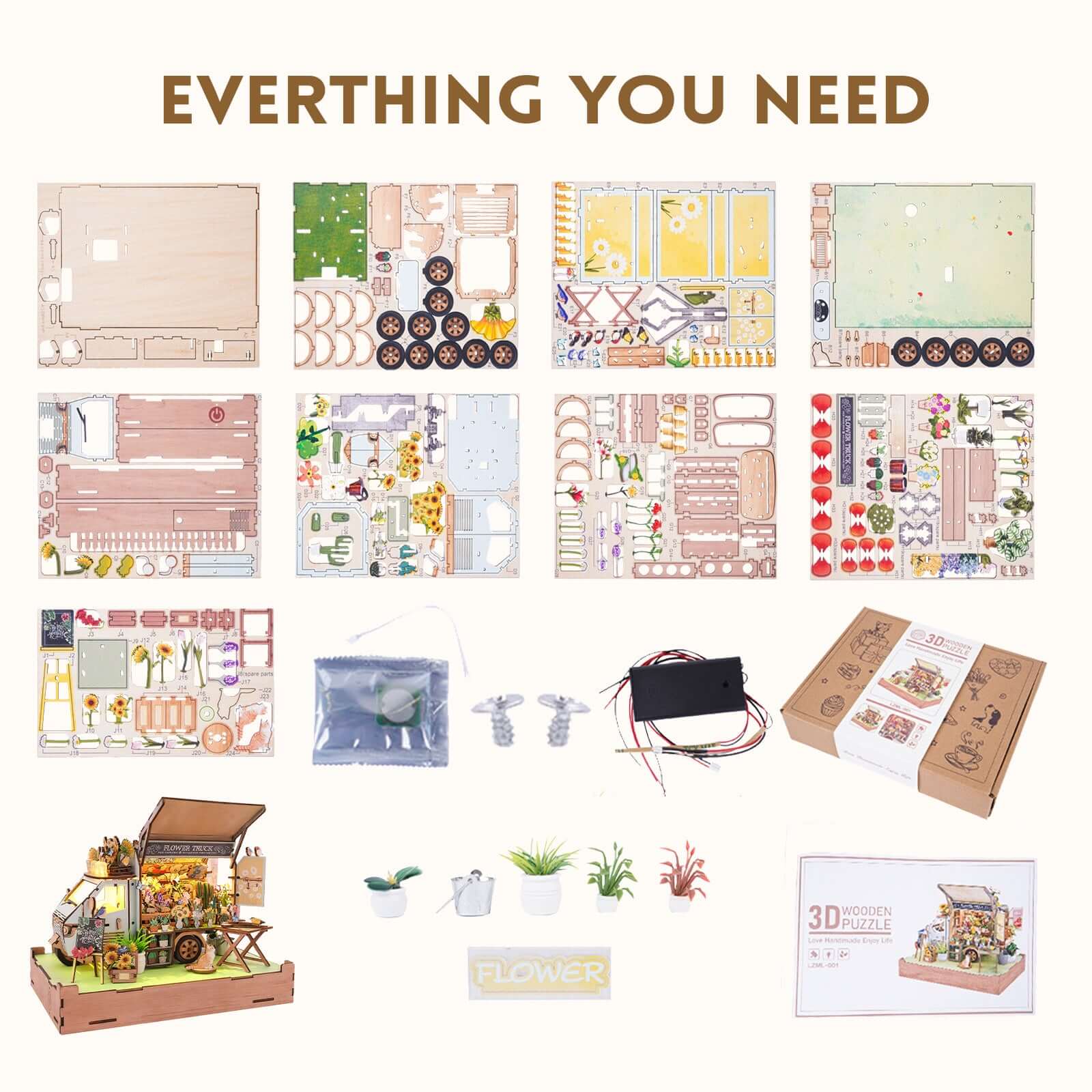 DIY miniature house kit, dollhouse kit for adults