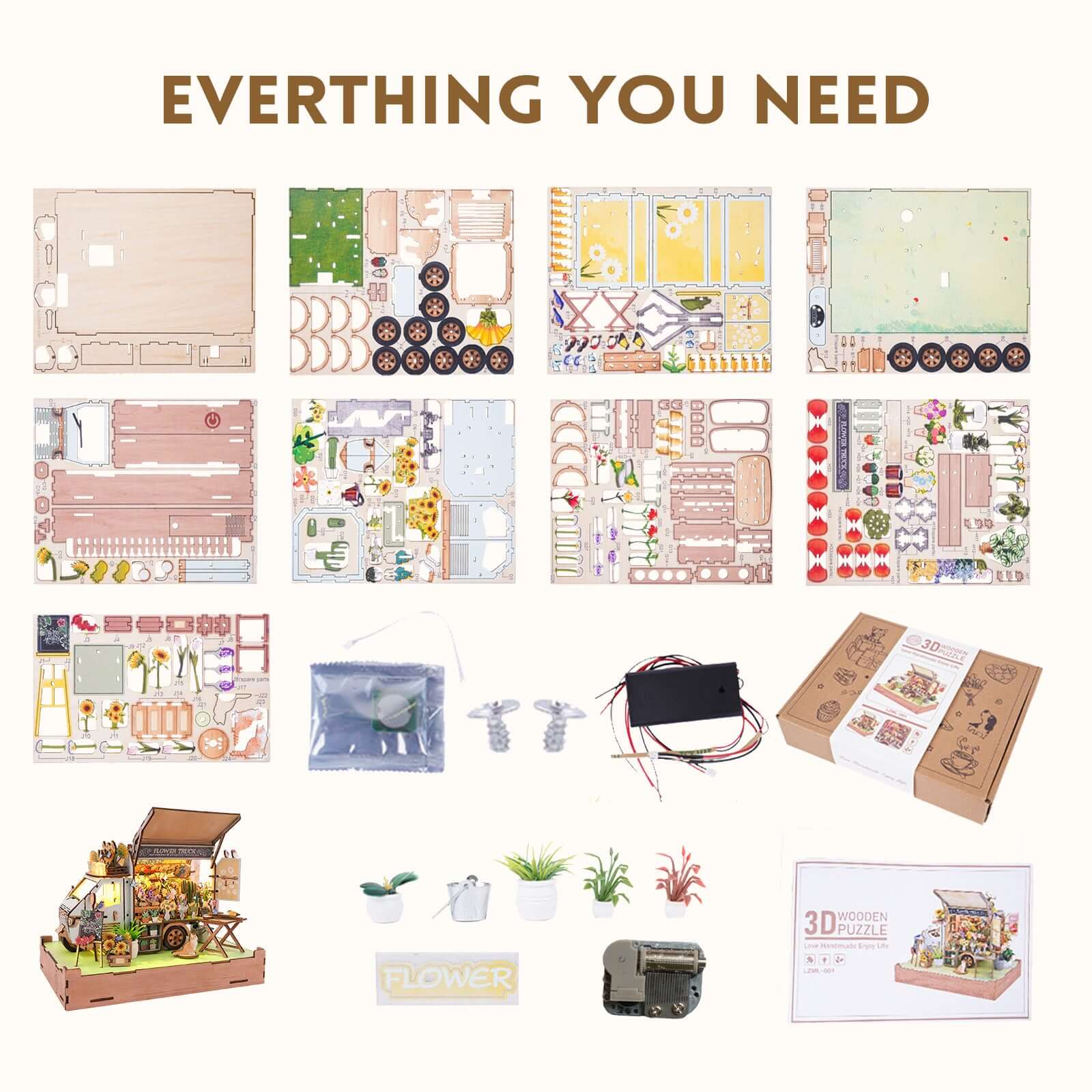 DIY miniature house kit, dollhouse kit for adults