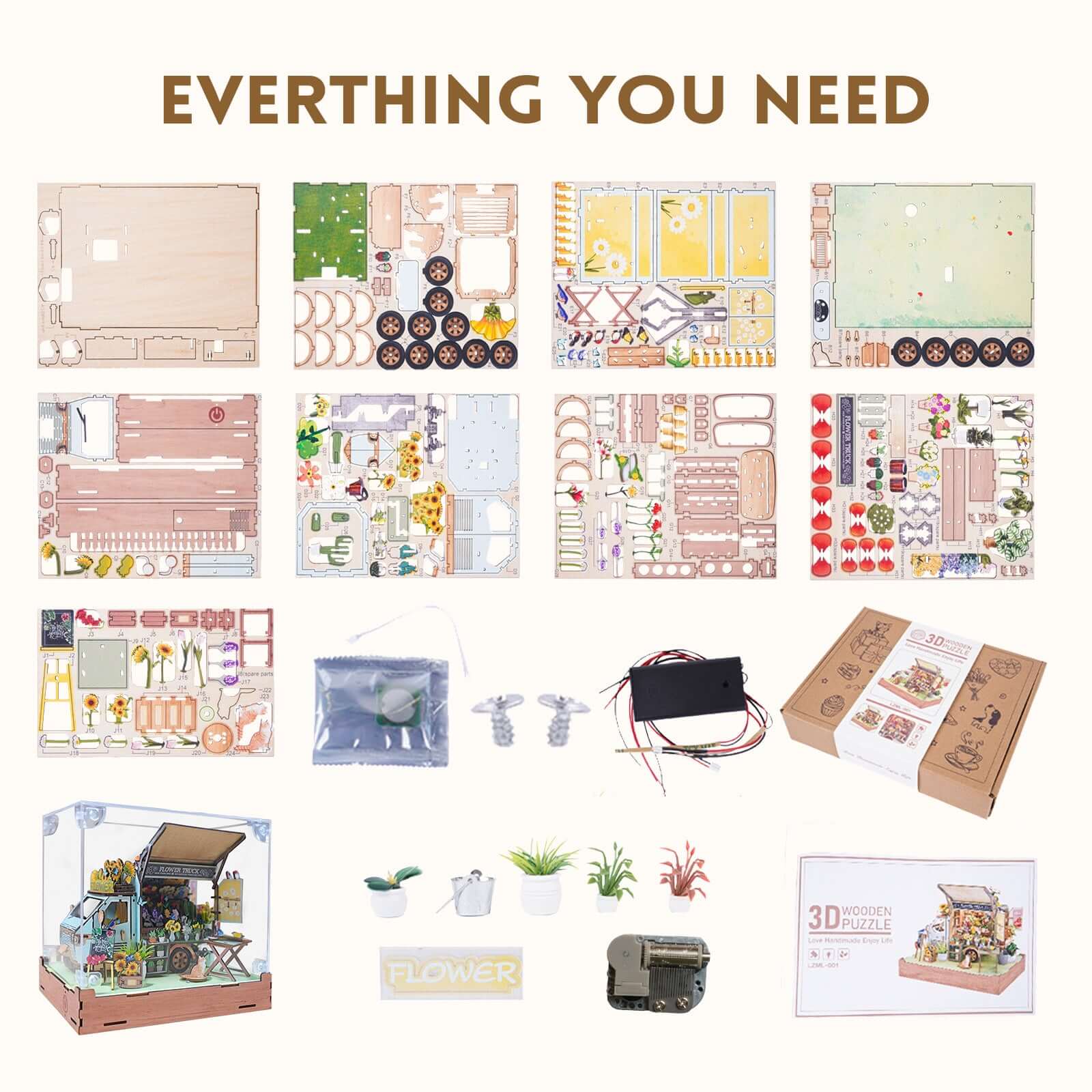 DIY miniature house kit, dollhouse kit for adults