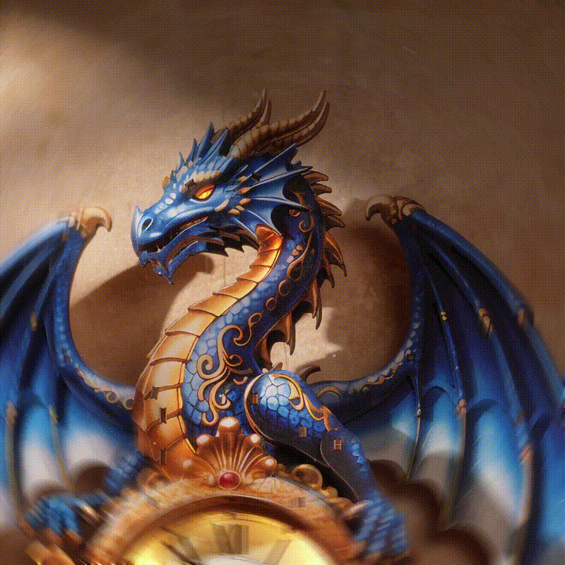 Roaring Dragon - 3D Animated Chime Clock