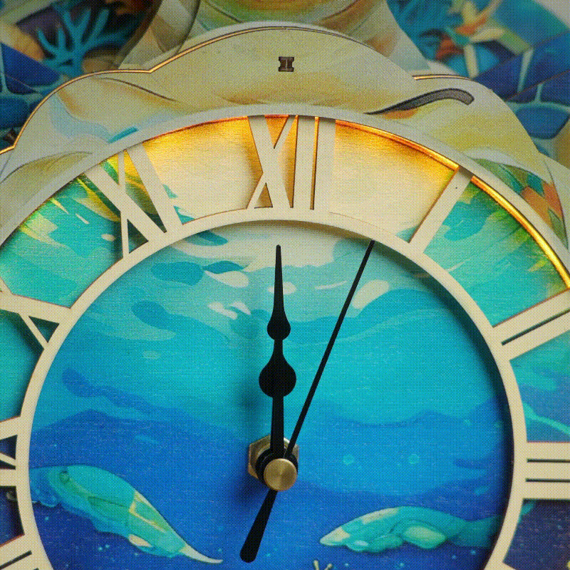 Ocean Turtle - 3D Animated Chime Clock