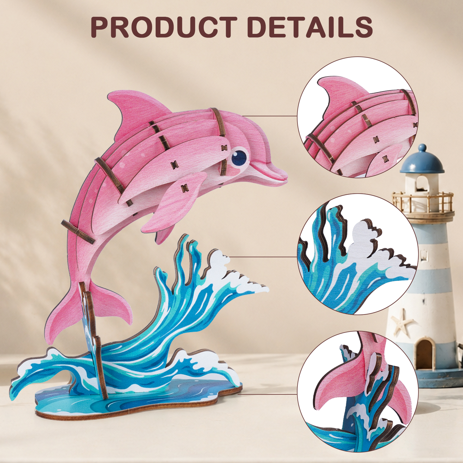Dolphin - 3D Wooden Puzzle
