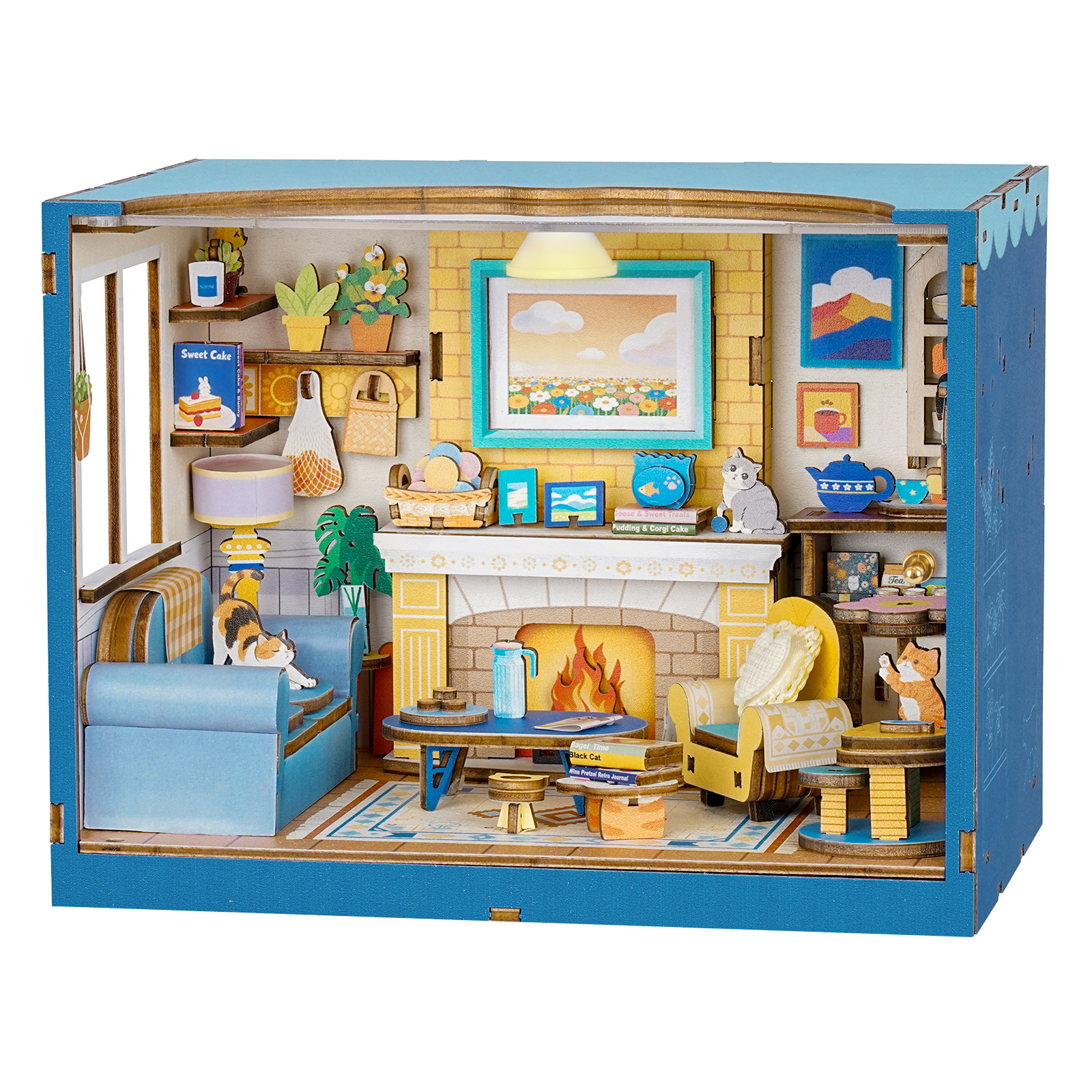 Living Room - 3D Wooden Miniature House Kit