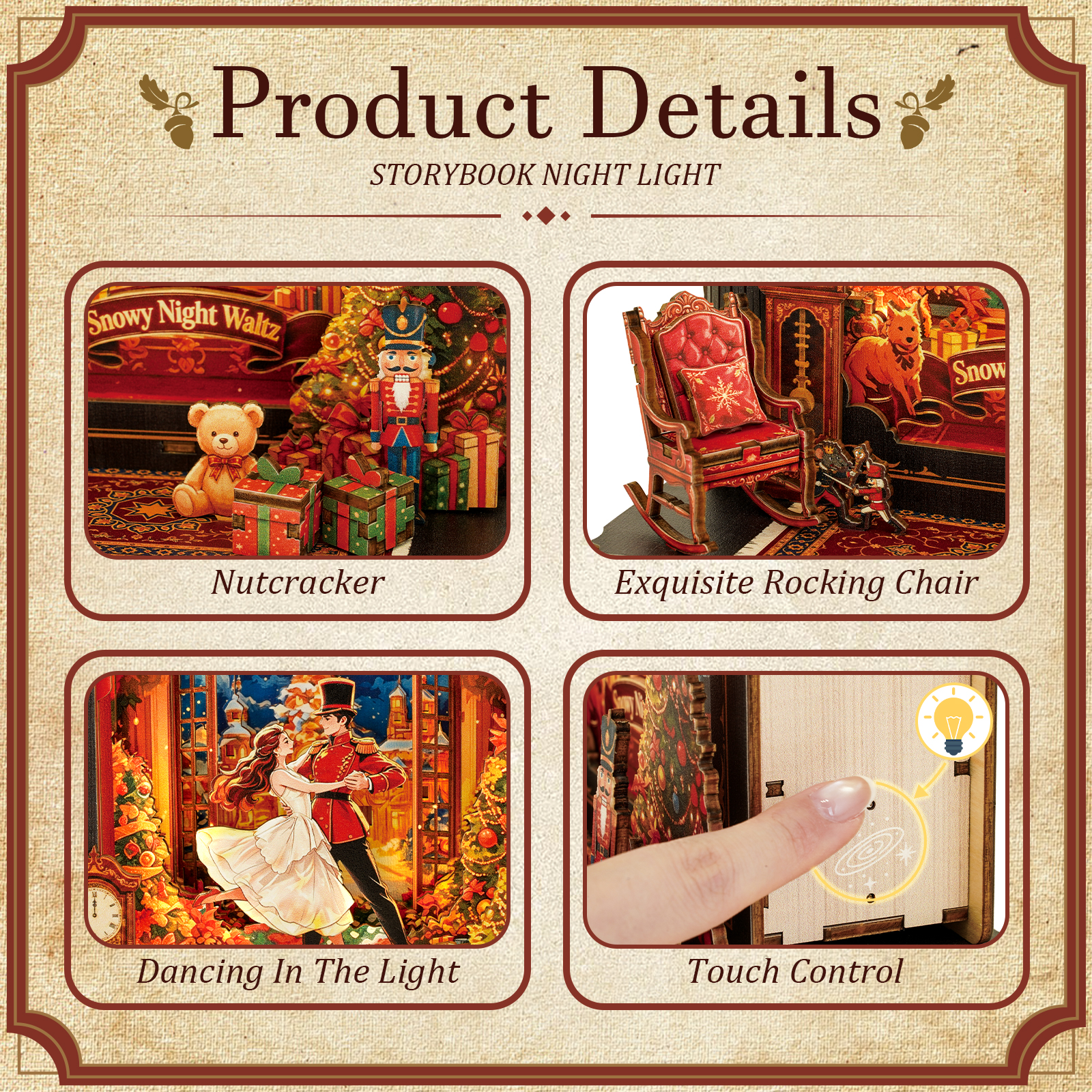 Snowy Night Waltz - 3D Storybook Night Light