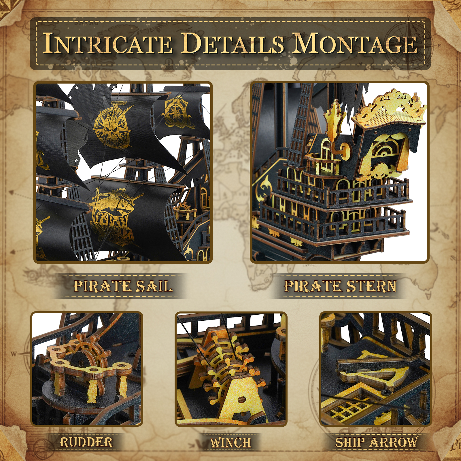 Midnight Rider - 3D Wooden Sailing Ship Model Kit