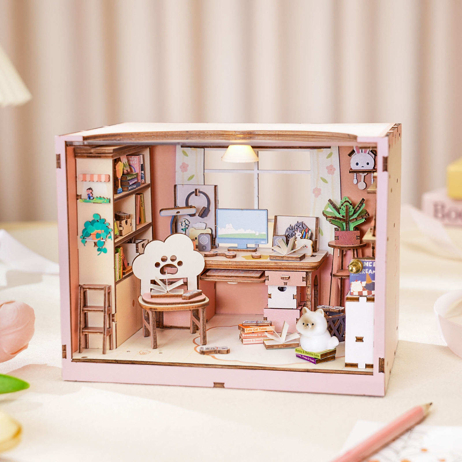 Study Room - 3D Wooden Miniature House Kit