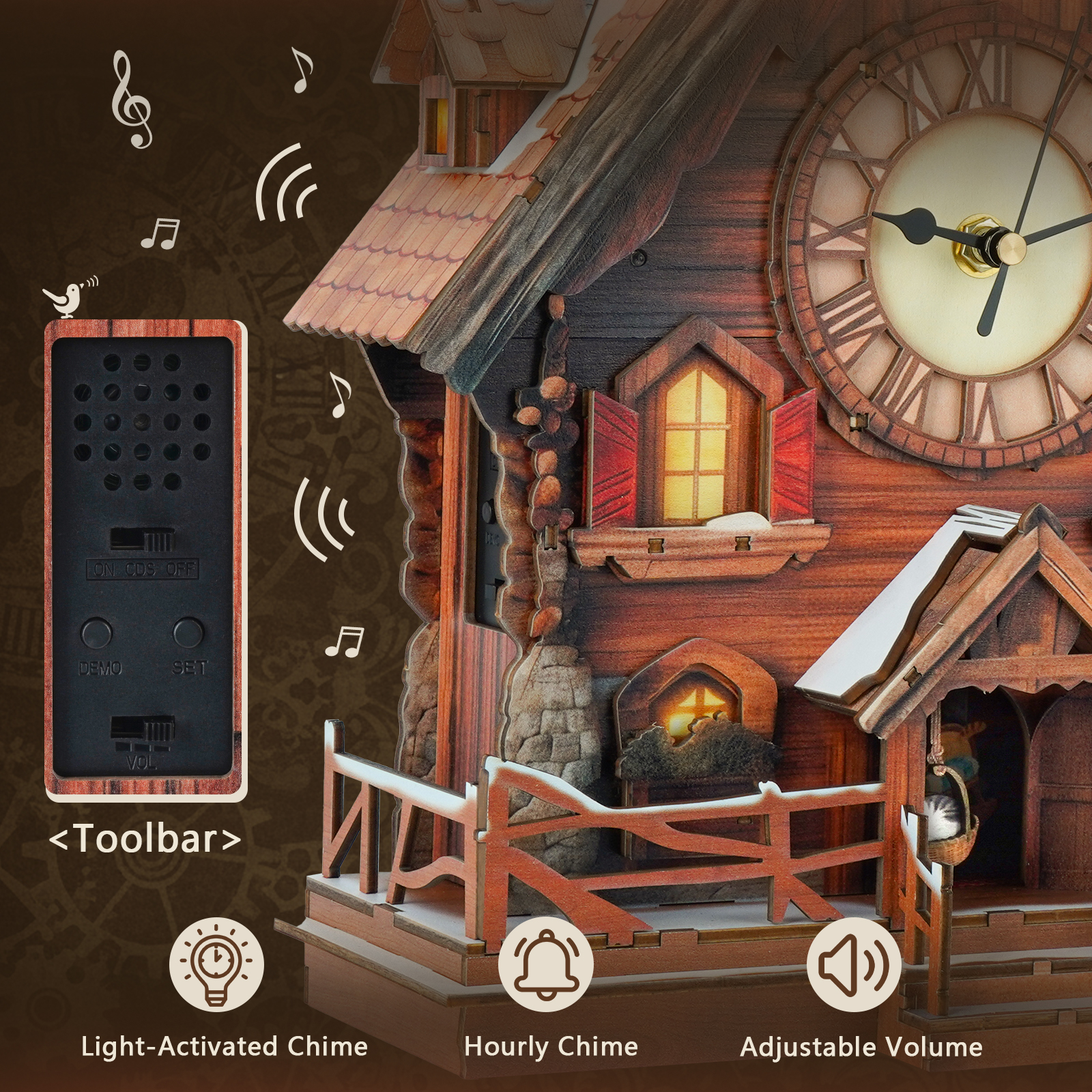Swiss Chalet - 3D Wooden Cuckoo Clock