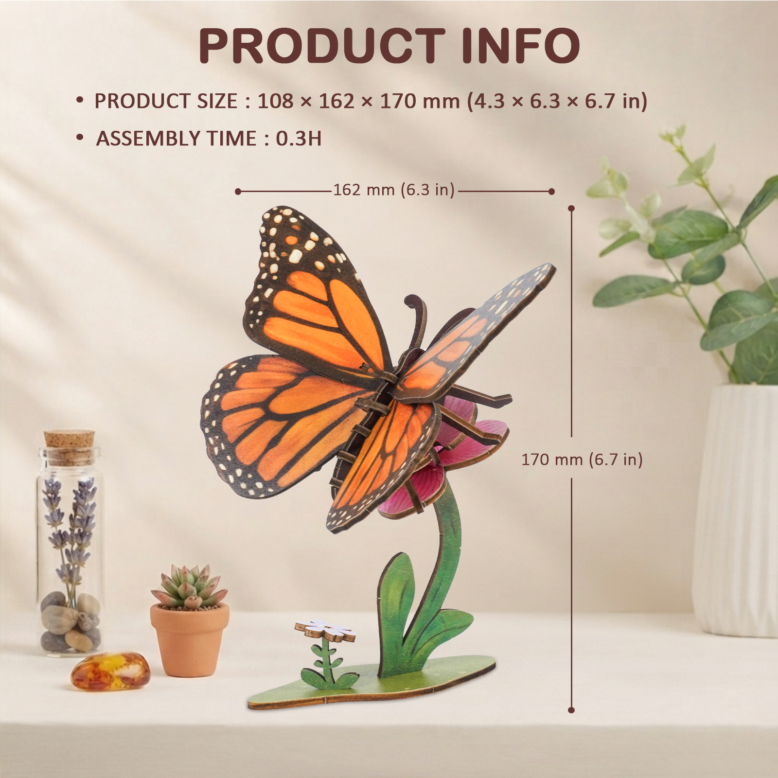 Butterfly - 3D Wooden Puzzle