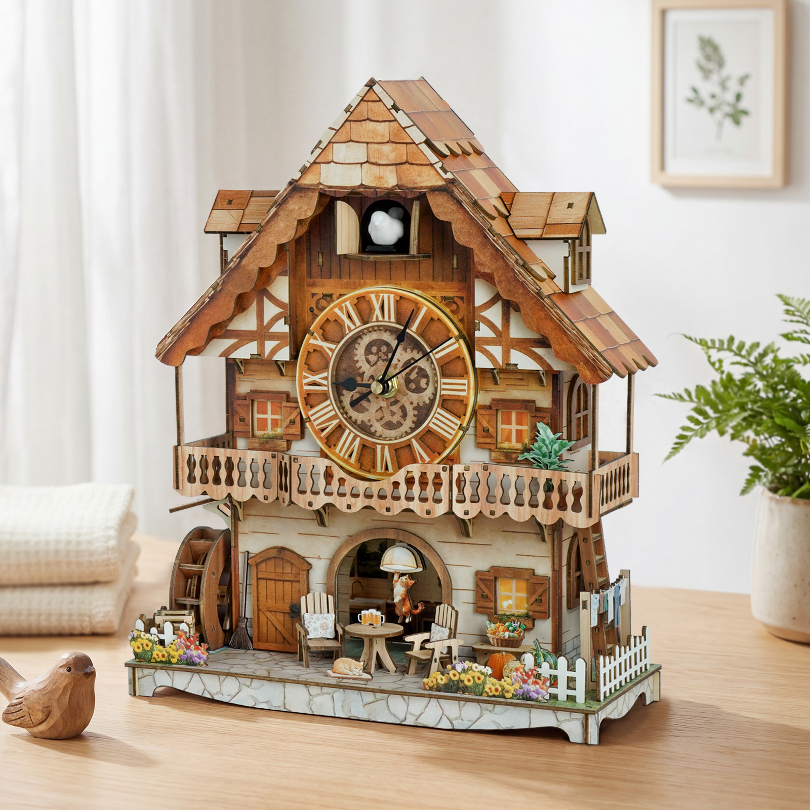 German Country Cottage - 3D Wooden Cuckoo Clock