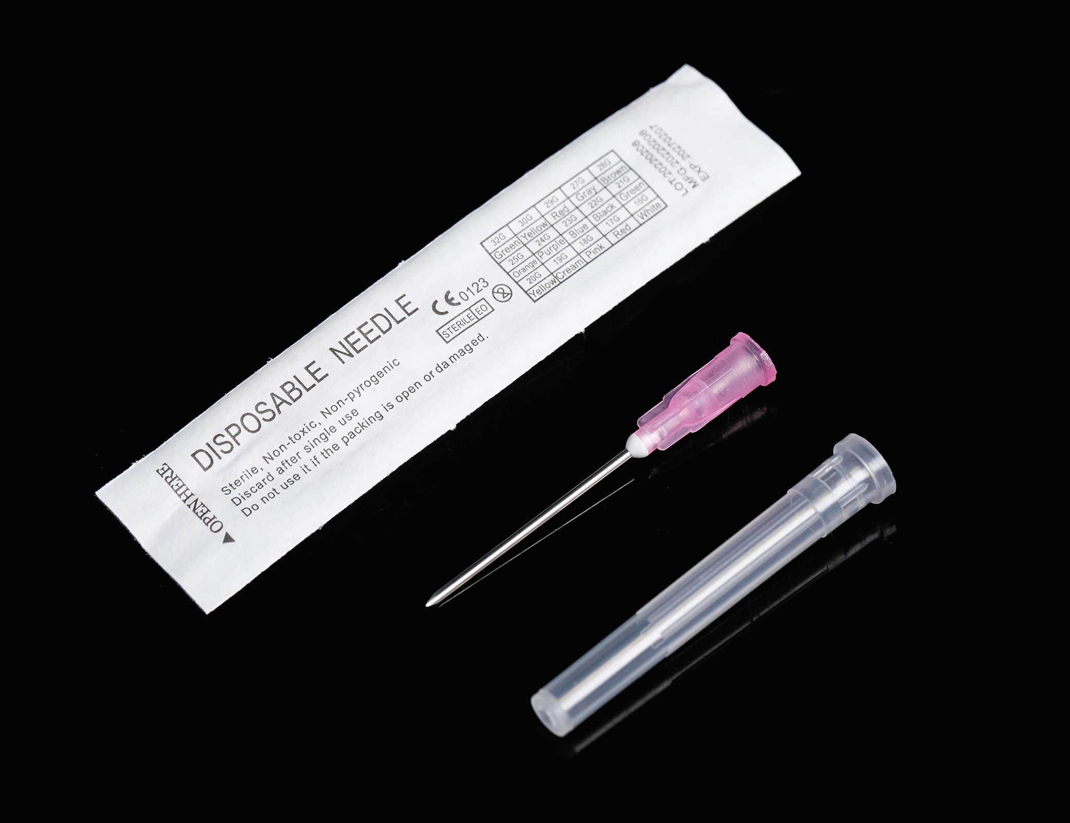 ANTONMOVE 24G 25mm Disposable Sterile Needle Close-up - Sharp Bevel Detail