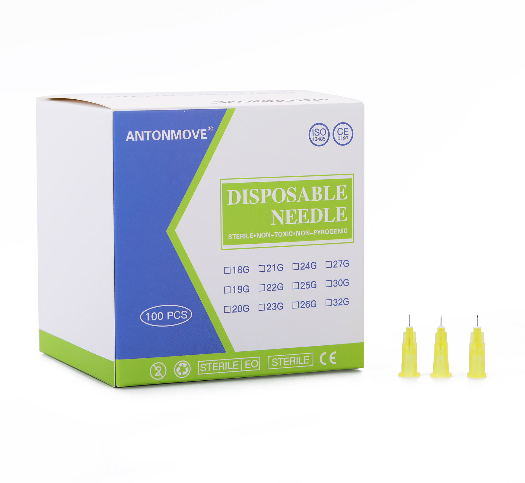 ANTONMOVE 30G Sterile Needles Box Packaging - 100pcs per Box