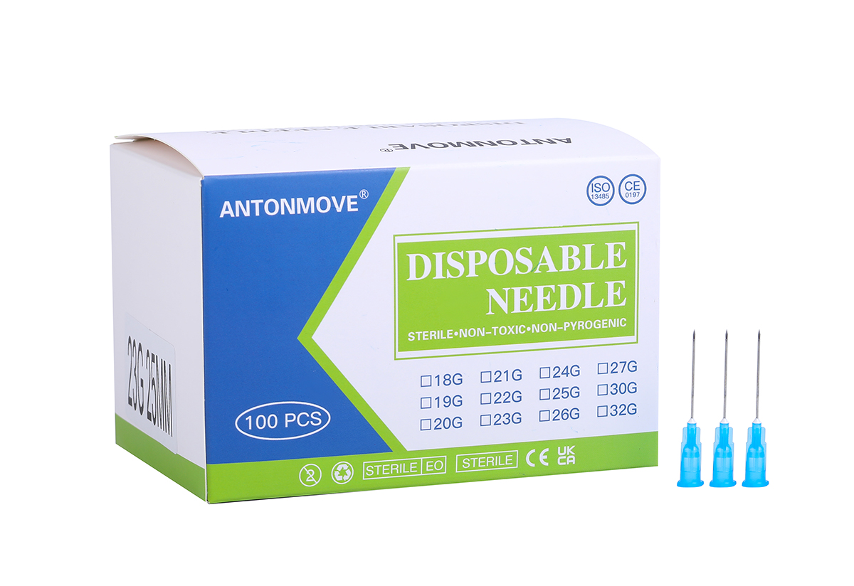ANTONMOVE 23G Sterile Needles Box Packaging - 100pcs per Box