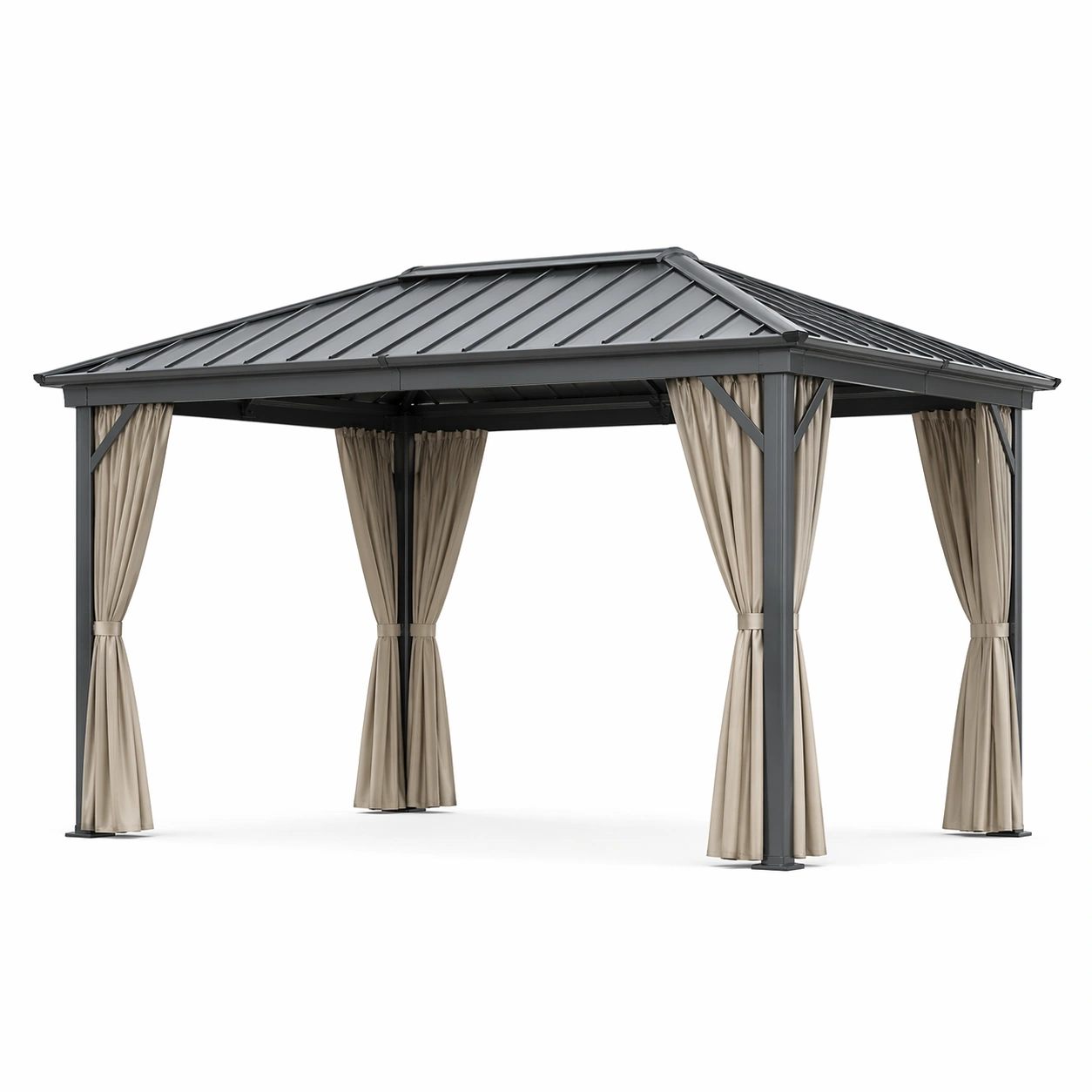 Pavillon Stahl Aluminium Rechteckig Anthrazit 300x400 cm-COZYOLUME