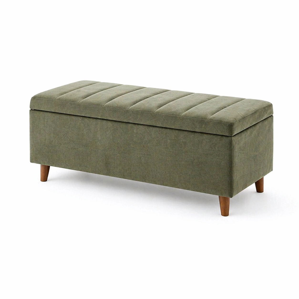 Polster-Aufbewahrungsbank aus Polyester Grün 120x40x45 cm-COZYOLUME