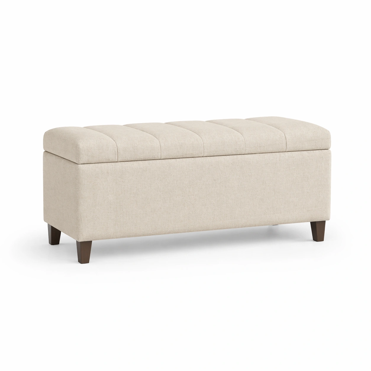 Sitzbank mit Stauraum Leinenstoff Beige 120cm-COZYOLUME