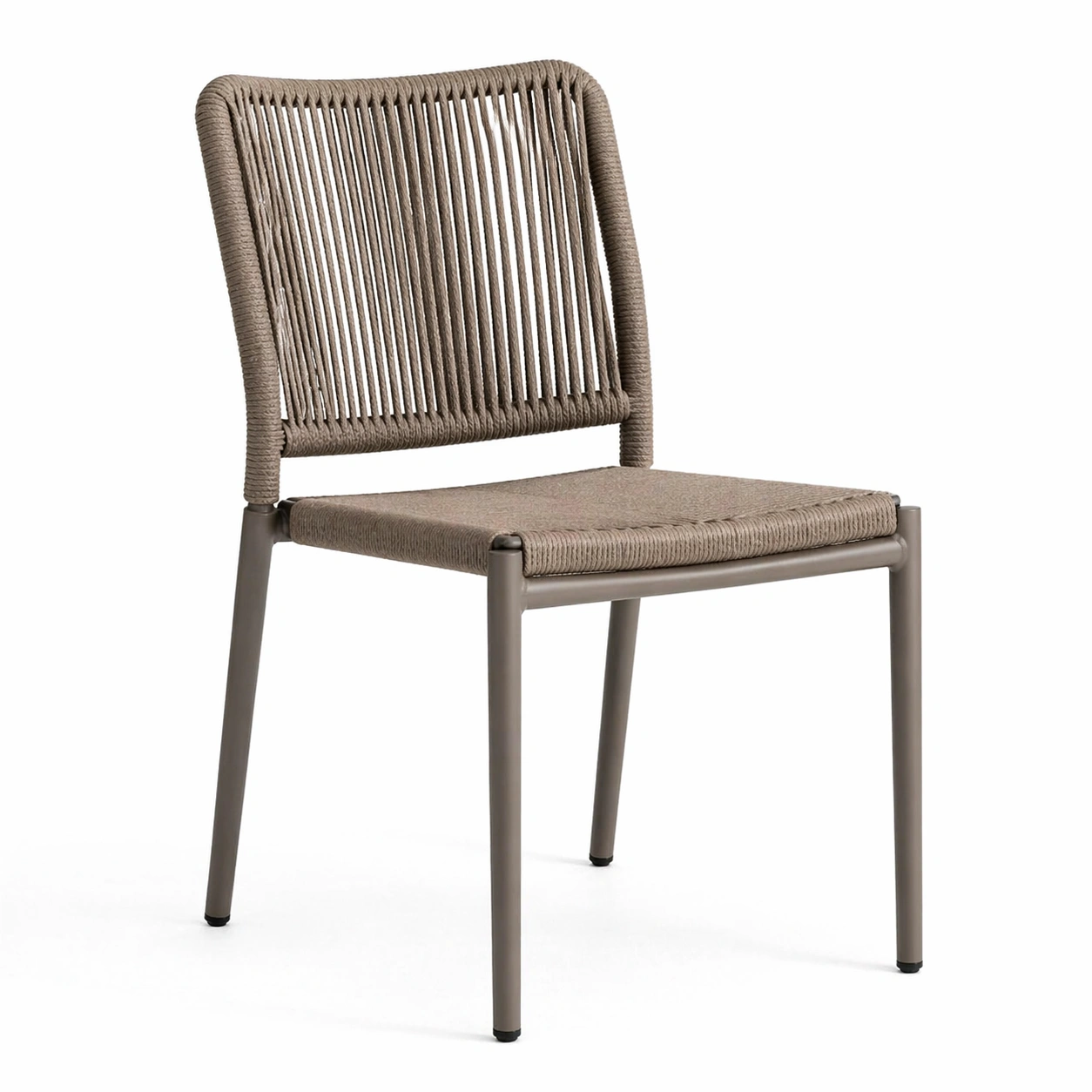 Esszimmerstuhl Aluminium Polypropylen-Seil Braun-COZYOLUME