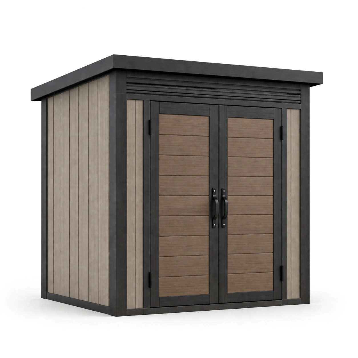 Gartenhaus kunststoff grau/braun 180x195x200 cm-COZYOLUME