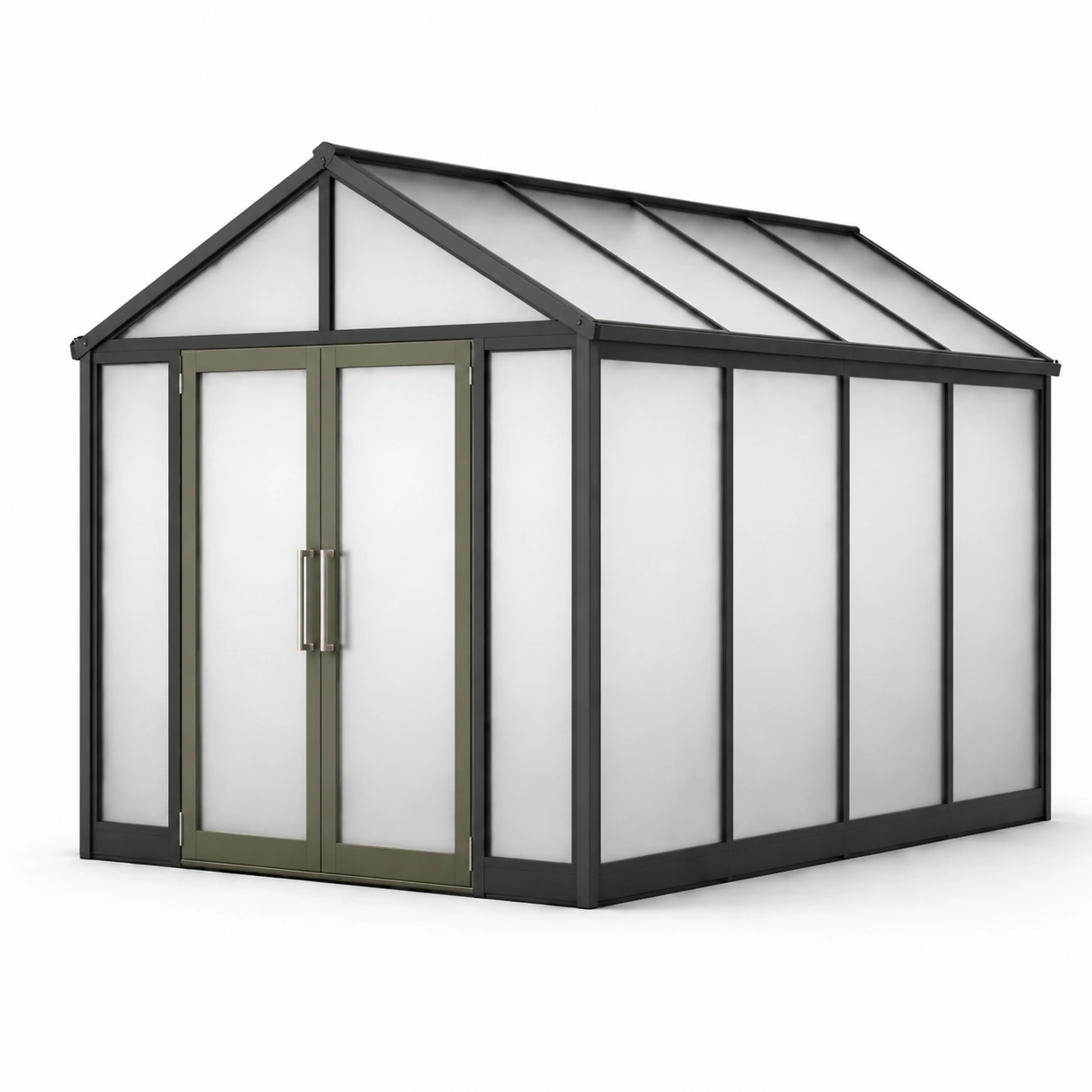 Gewächshaus aluminium polycarbonat stahlgrau-COZYOLUME