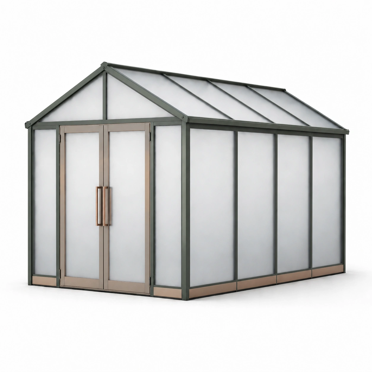 Gewächshaus aluminium polycarbonat grau/bronzefarben 300x200x220 cm-COZYOLUME