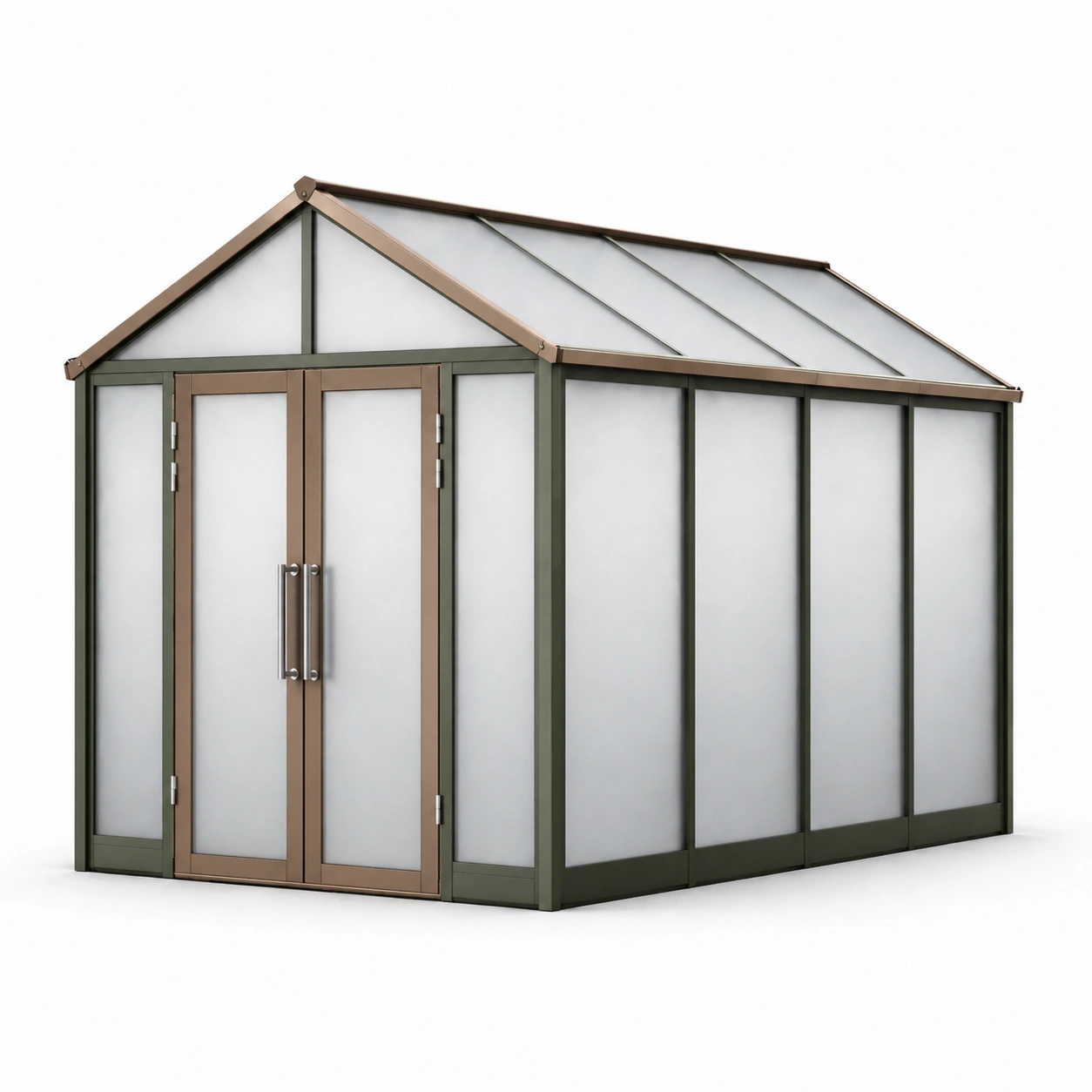 Gewächshaus aluminium polycarbonat transparent/braun 200x150x200 cm-COZYOLUME