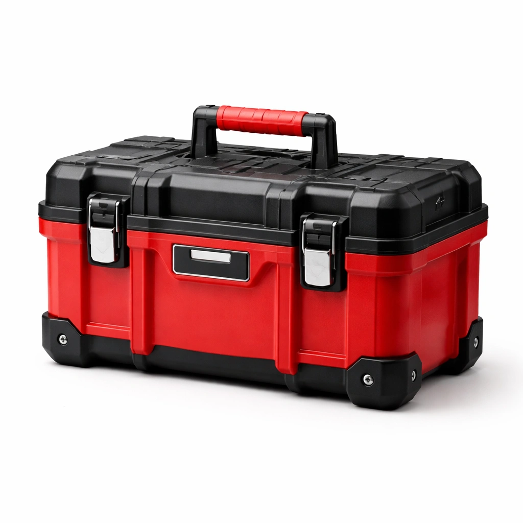 Werkzeugkoffer Kunststoff Schwarz/Rot 45cm x 25cm x 22cm-COZYOLUME