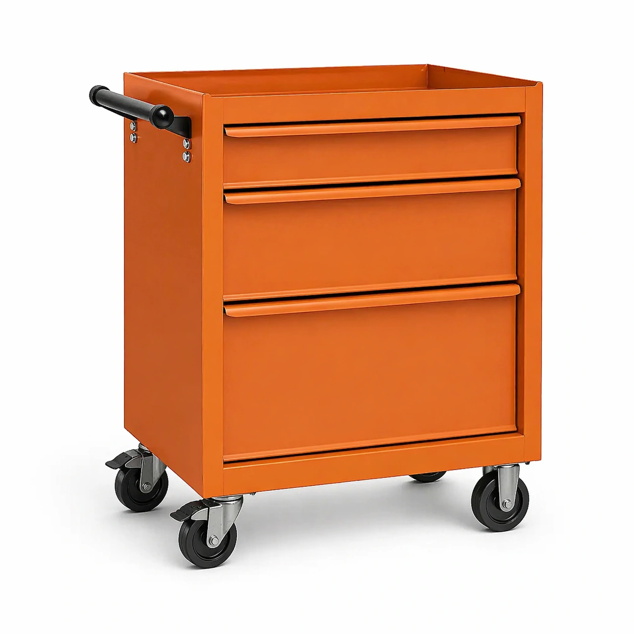 Metall Werkzeugwagen Orange mit 3 Schubladen-COZYOLUME