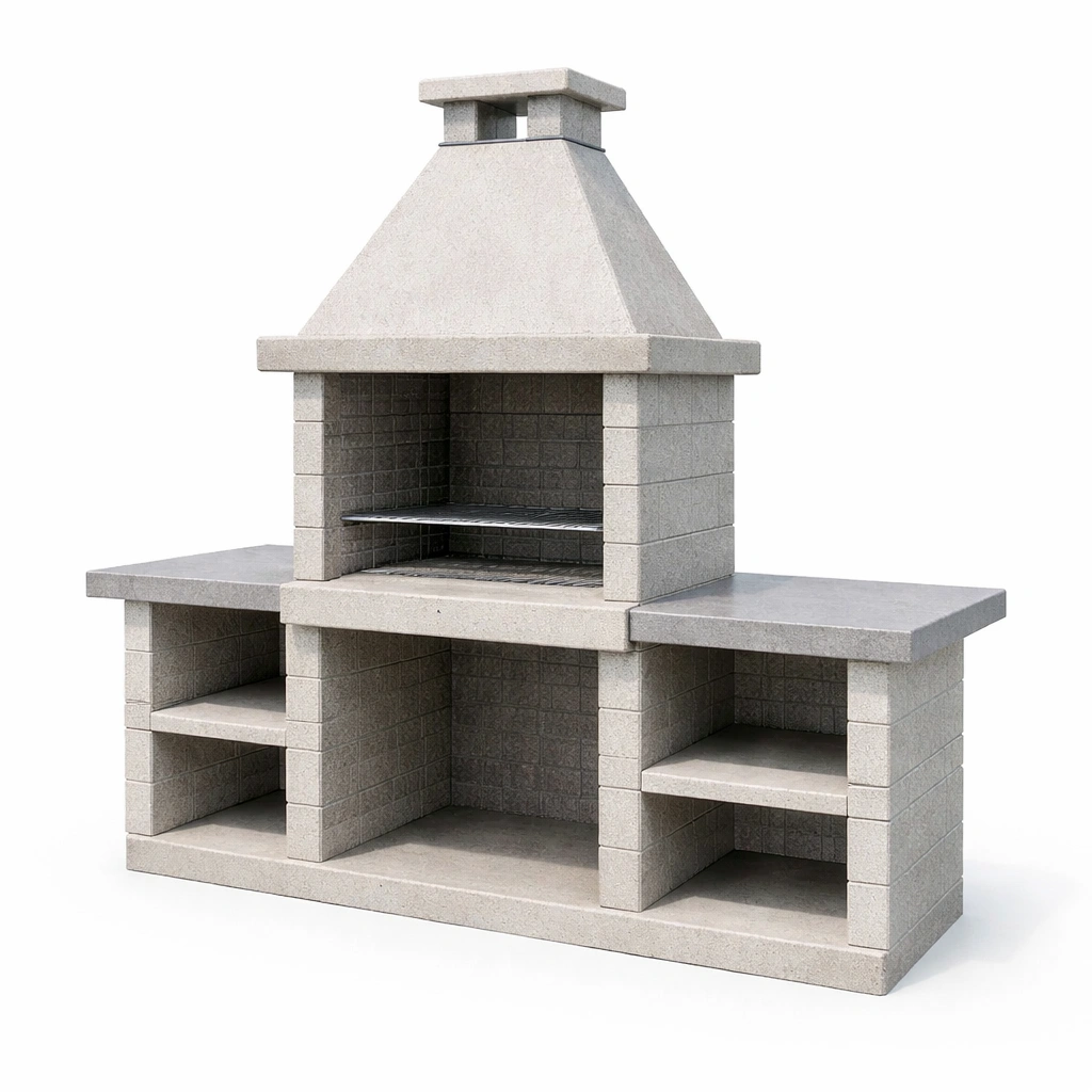Betongrill Grau 200x70x180 cm-COZYOLUME