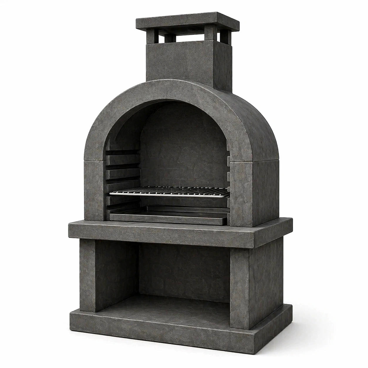 Stein-Grillkamin mit Grillrost Schwarz 150 cm Höhe-COZYOLUME