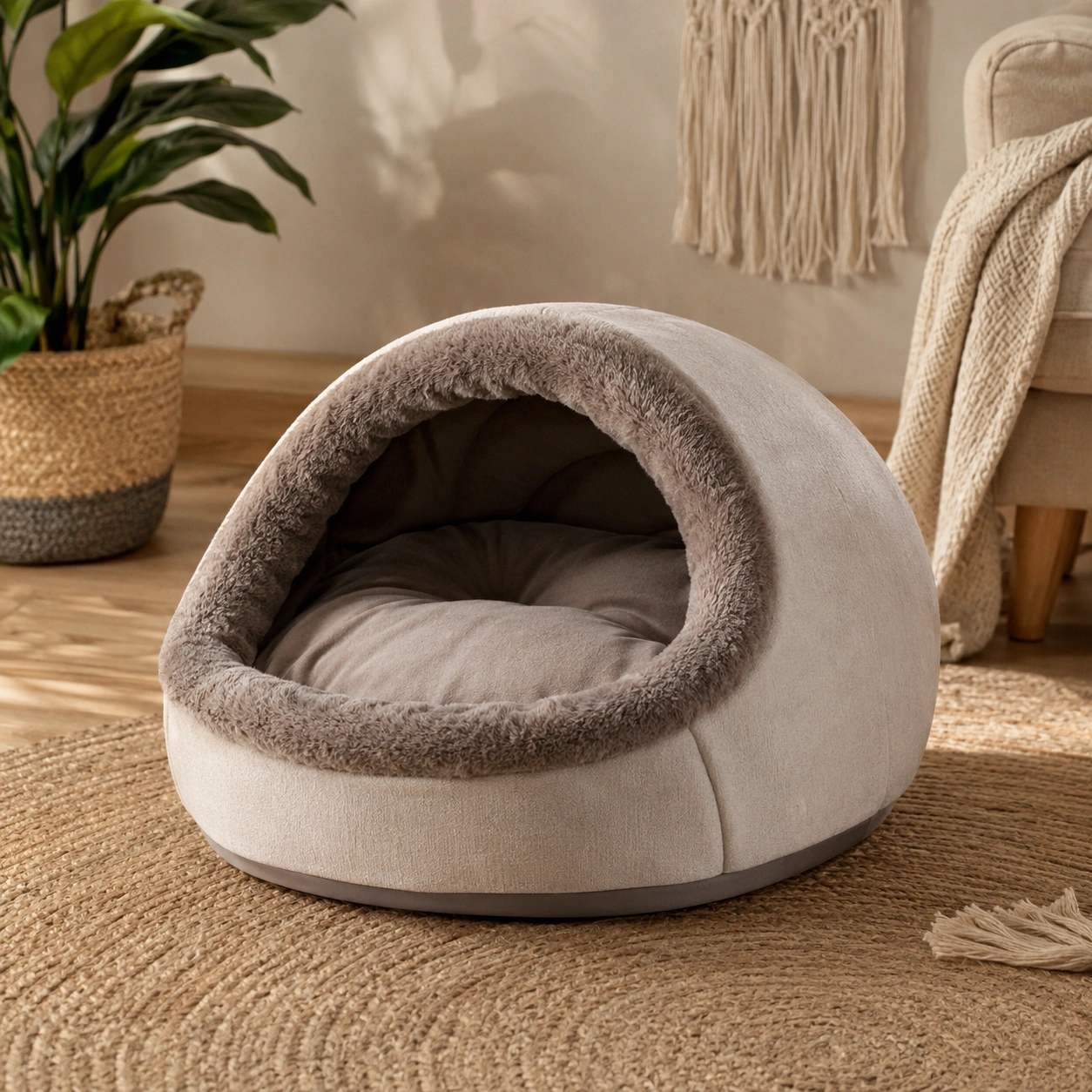 Katzenbett Kuschelhohle – Beige