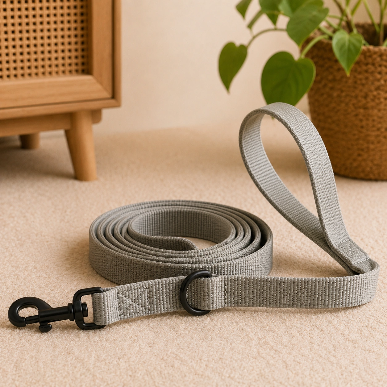 Hundeleine Nylon Standard – Grau