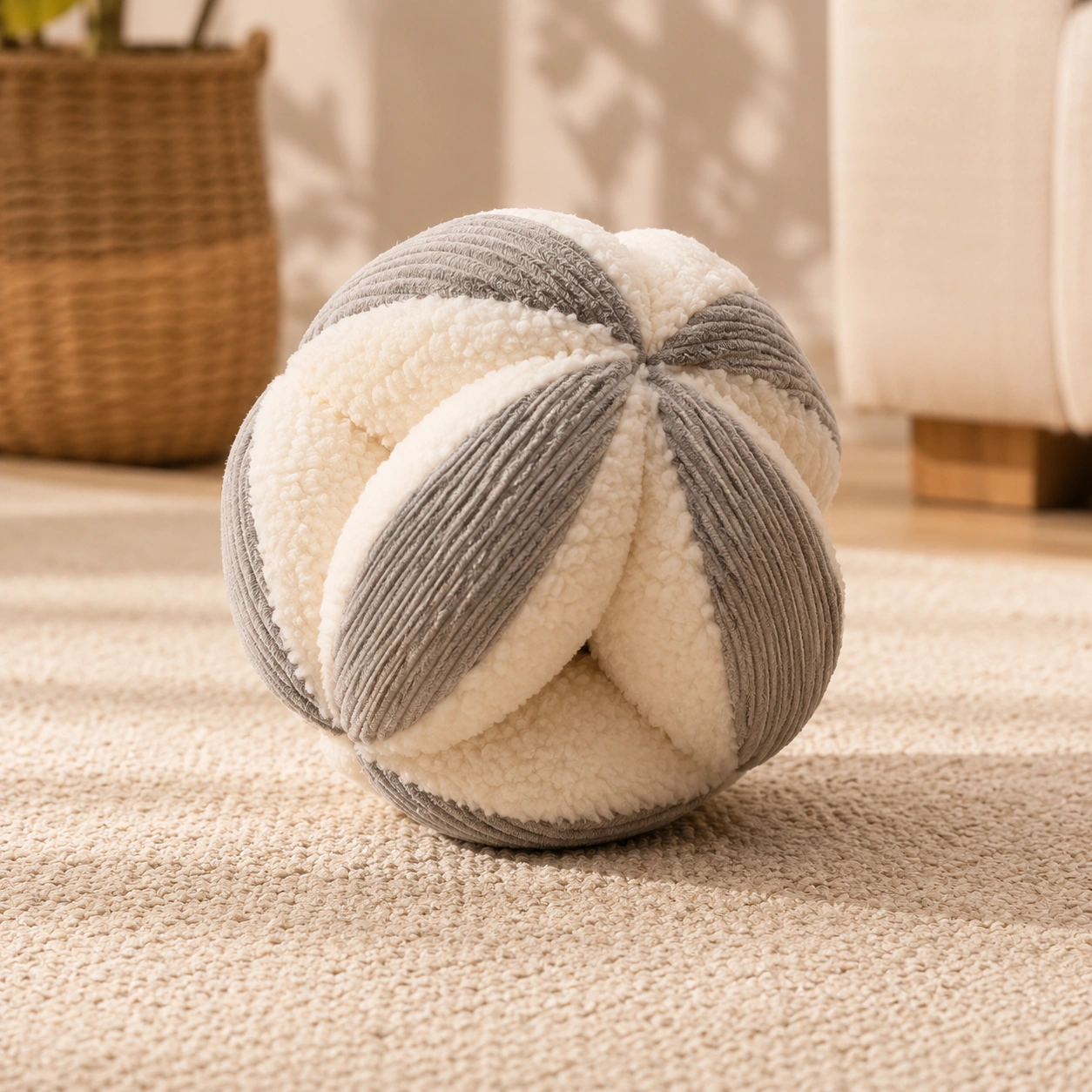 Katzenspielball Cordoptik – Grau