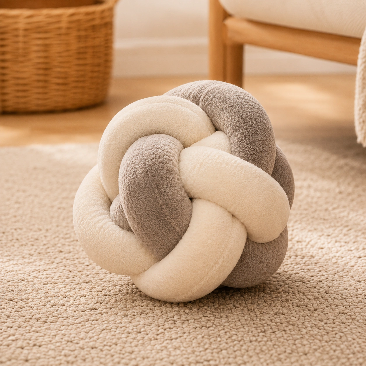 Knotenspielzeug Pluesch – Beige Grau
