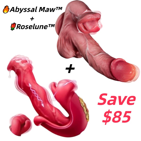 💥🔥2026 Upgraded 360° Licking Mouth Flesh Silicone Dildos, 2.0 Thrusting Dildo Tongue Sex Toys -👅Abyssal Maw™🔥