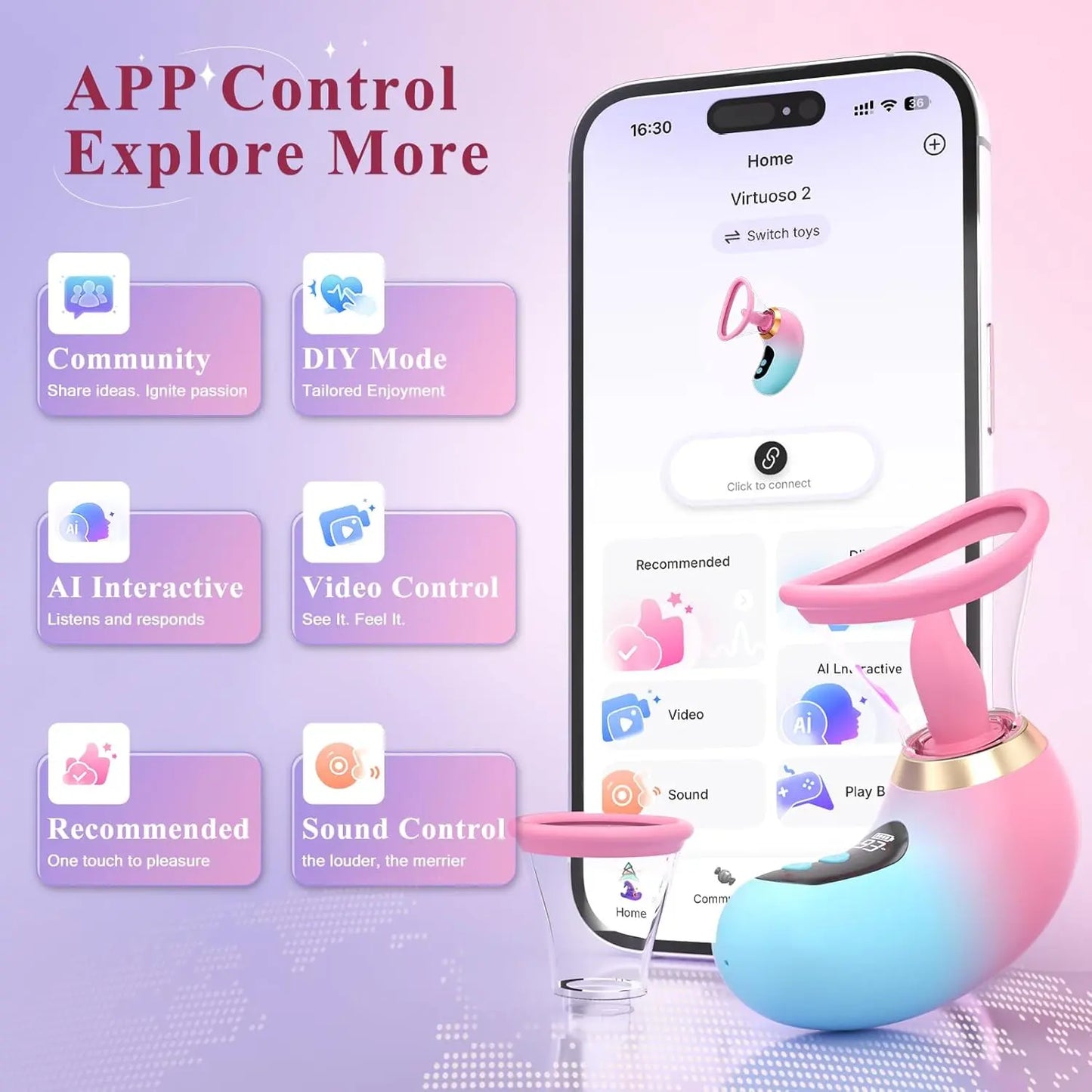 🌸5-in-1 Rose Toy Vibrator | App Control Sucking & Licking Sex Toy