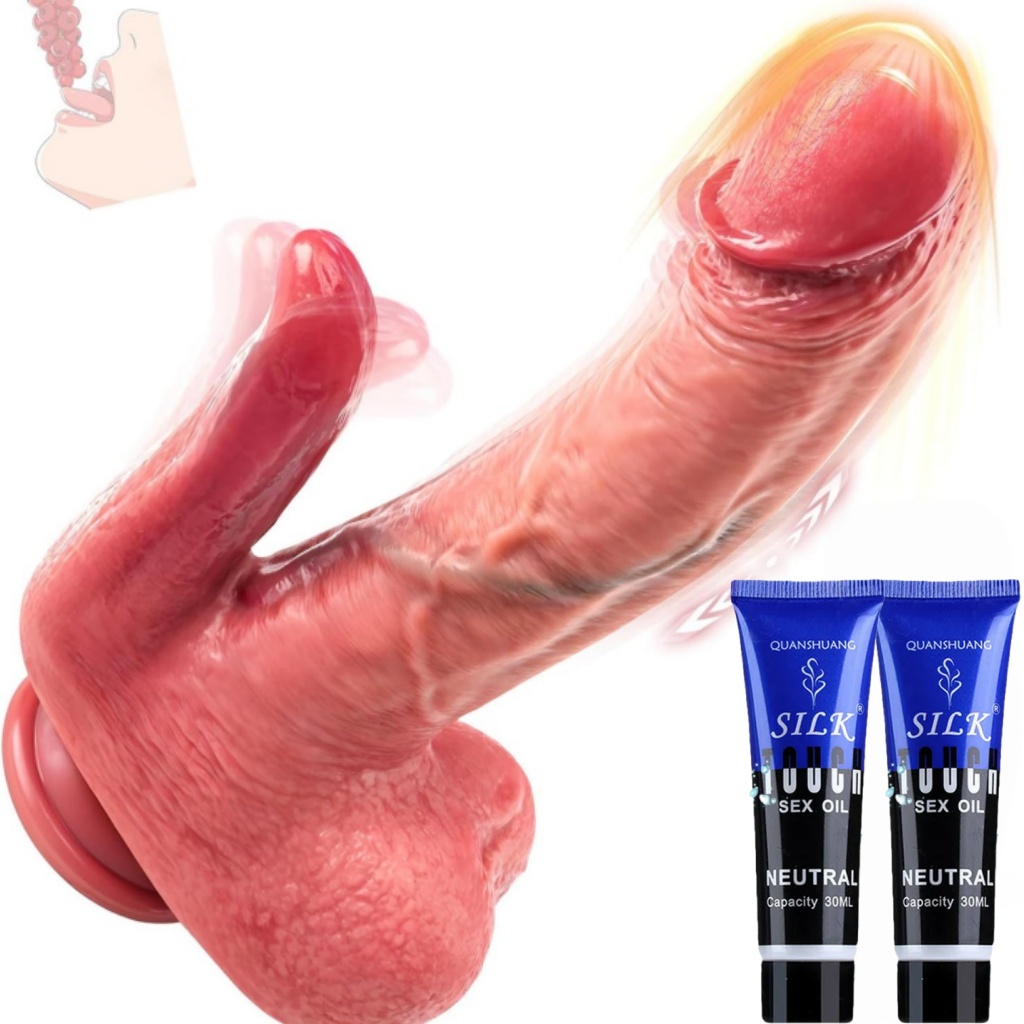 💖Silken Glide™ — Realistic Thrusting &🔥 Tongue Vibrator for Women