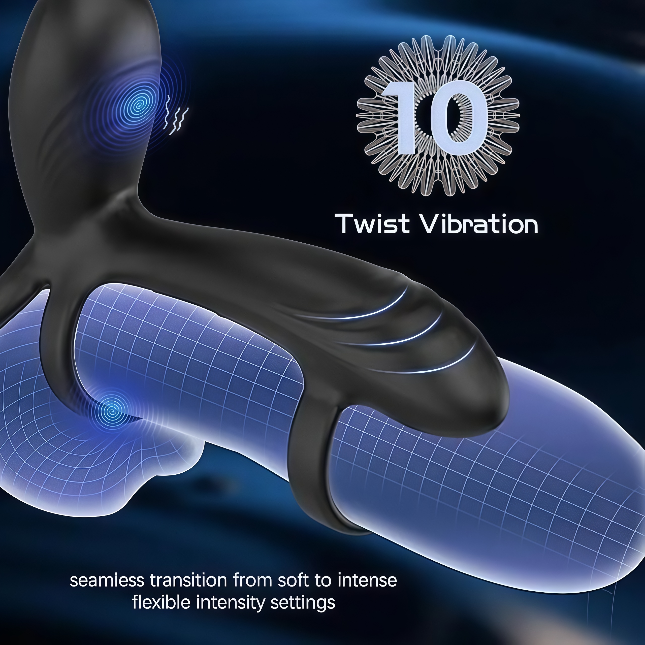 🔥🍆2026 Upgraded 10 Vibration Modes Penis Sleeve Extender with 360° Twisting G-Spot Stimulator -💪Phantom Grip™🔥