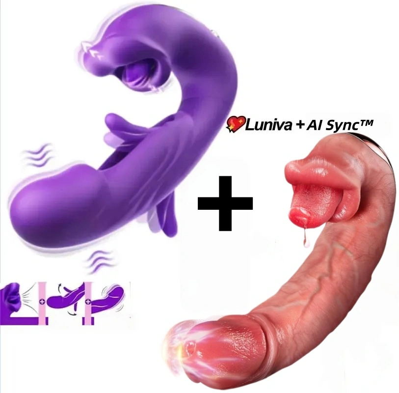 🔥Thrusting Dildo Tongue Sex Toy, AI Sync Realistic Vibrator for Women👄