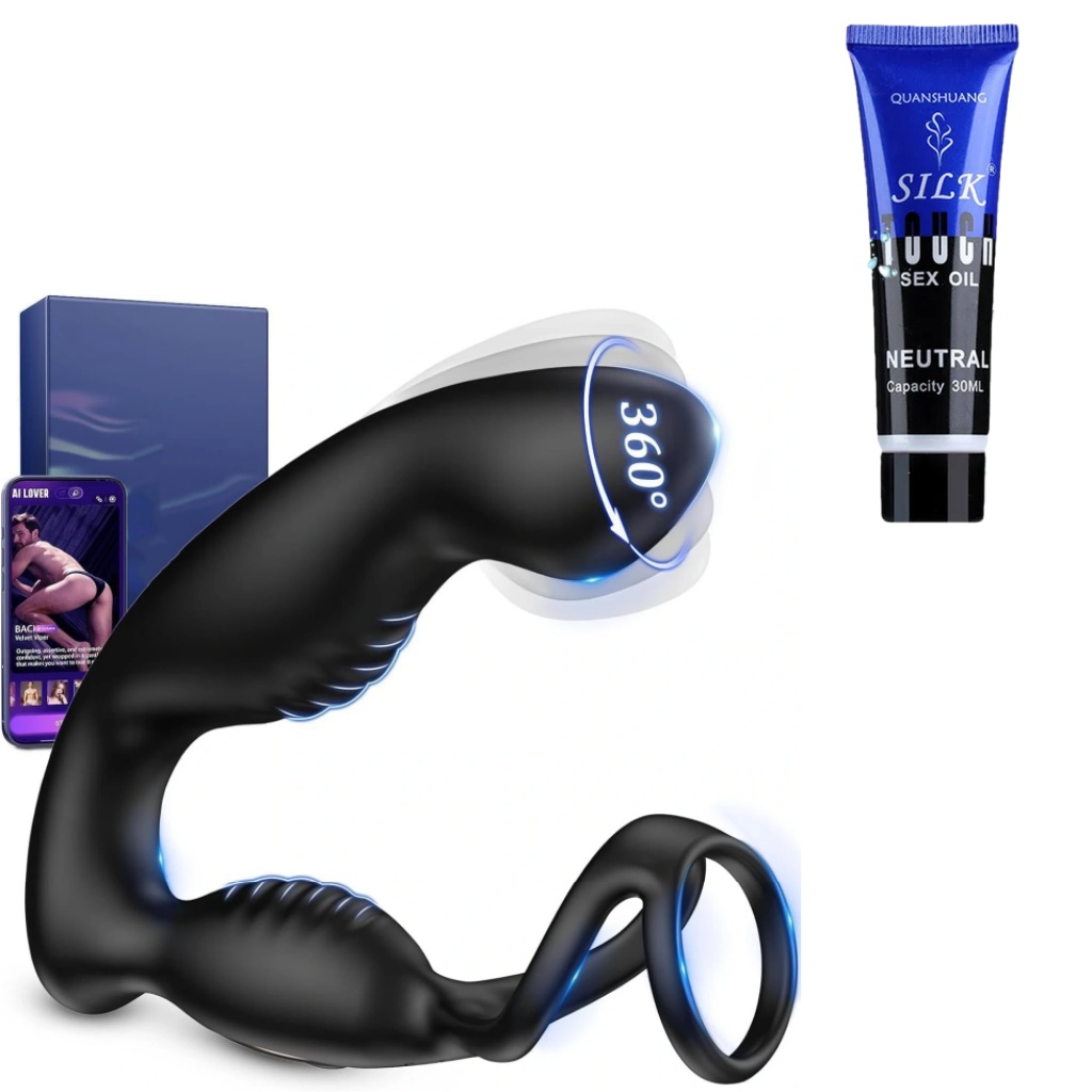 🔥 Pyrrha™ 360° Rotating 5-in-1 Butt Plug | 💫 Cock Ring | ⚡ 10 Modes | 📱 AI App Control