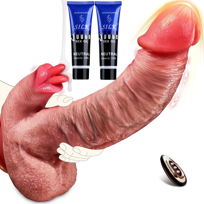 💥🔥2026 Upgraded 360° Licking Mouth Flesh Silicone Dildos, 3.0 Thrusting Dildo Tongue Sex Toys -👅Terminator™🔥
