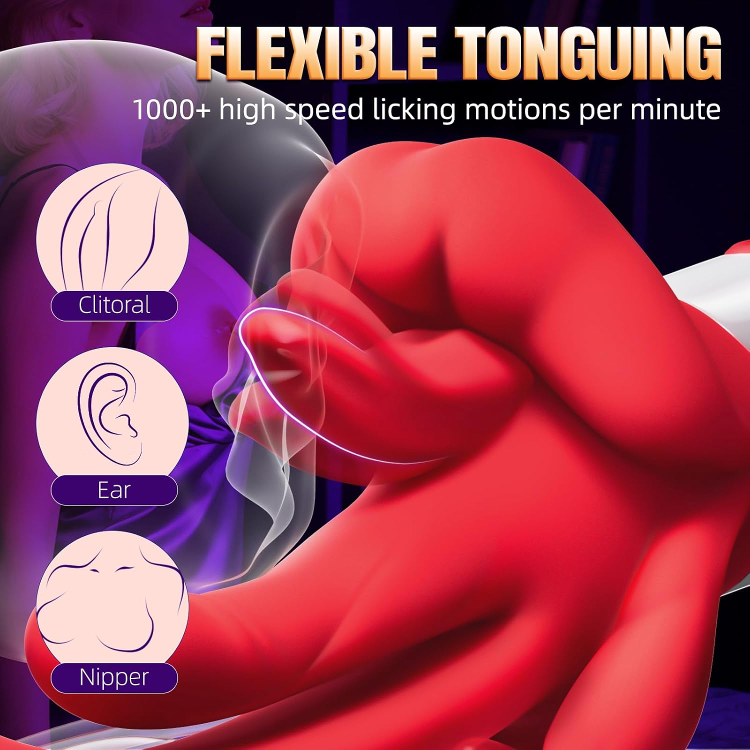 Tindra - Rhythmic Swings 4 In 1 Tongue Licking & Swings & Heating G-spot Vibrator 