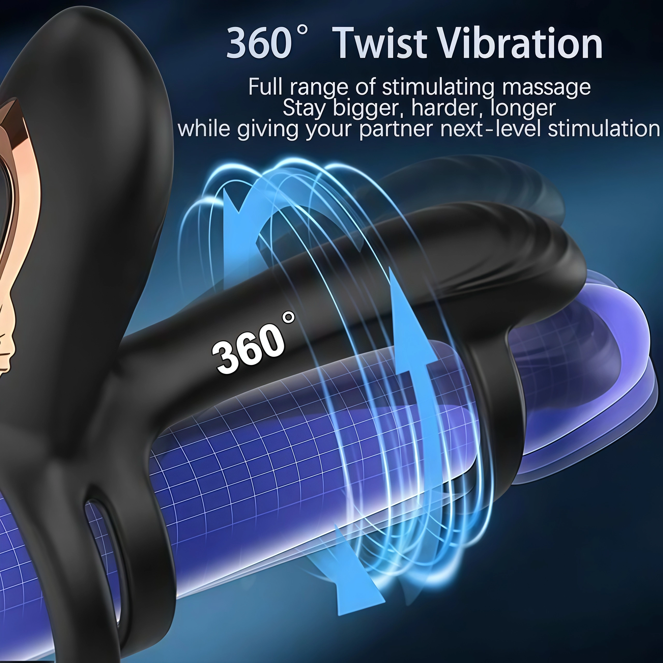 🔥🍆2026 Upgraded 10 Vibration Modes Penis Sleeve Extender with 360° Twisting G-Spot Stimulator -💪Phantom Grip™🔥