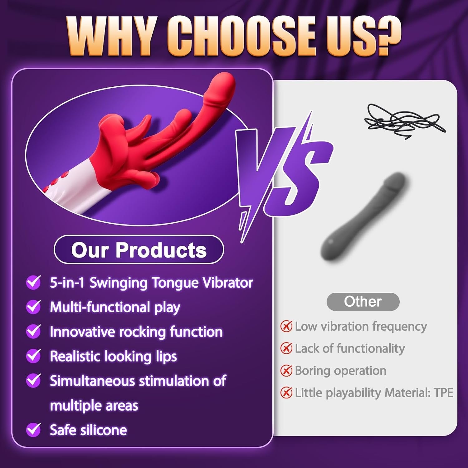 Tindra - Rhythmic Swings 4 In 1 Tongue Licking & Swings & Heating G-spot Vibrator 