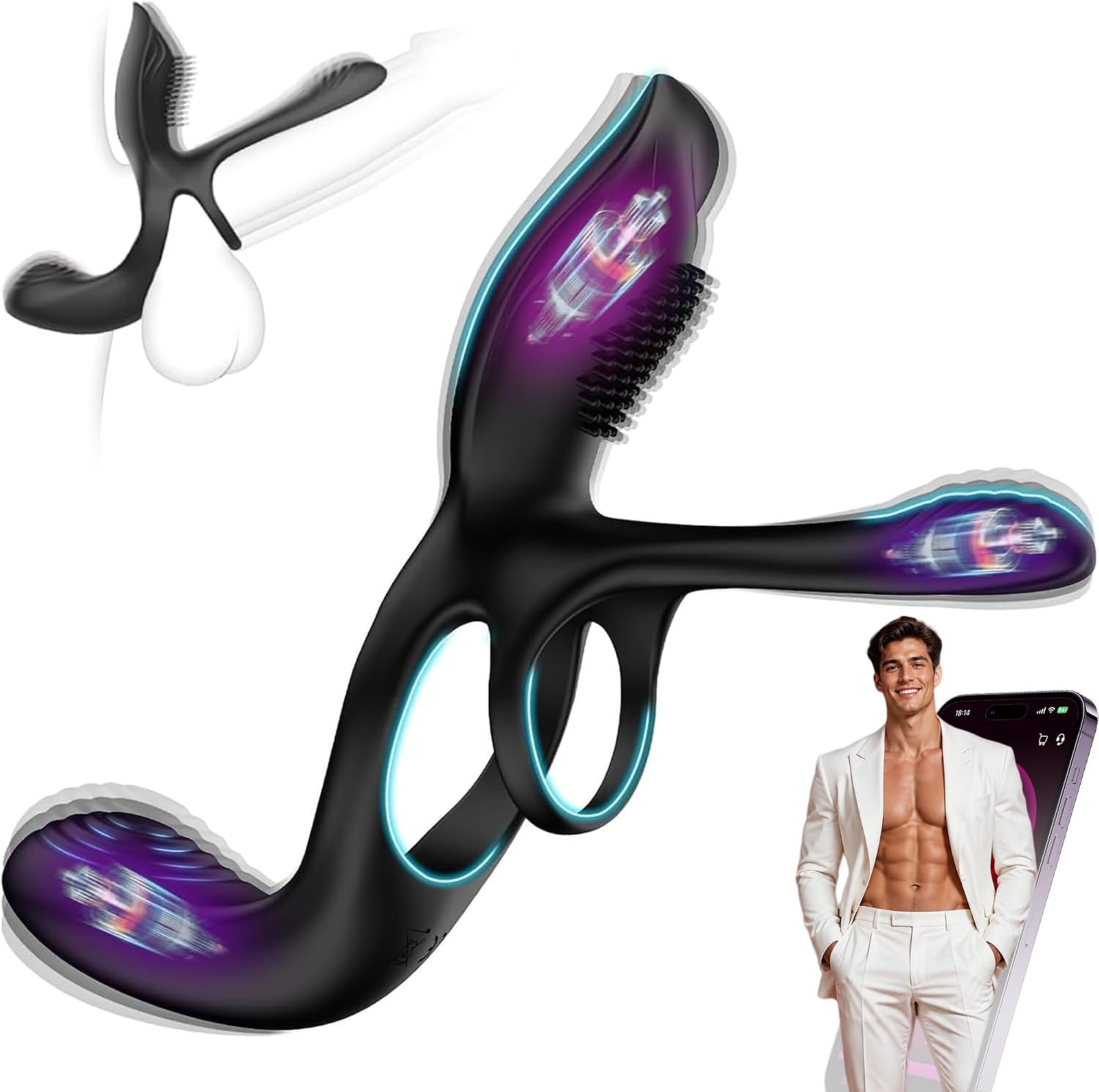 Viresta™ 💞 3-in-1 Couple Vibrator Ring — 10 Modes, Dual Stimulation & Intense Pleasure