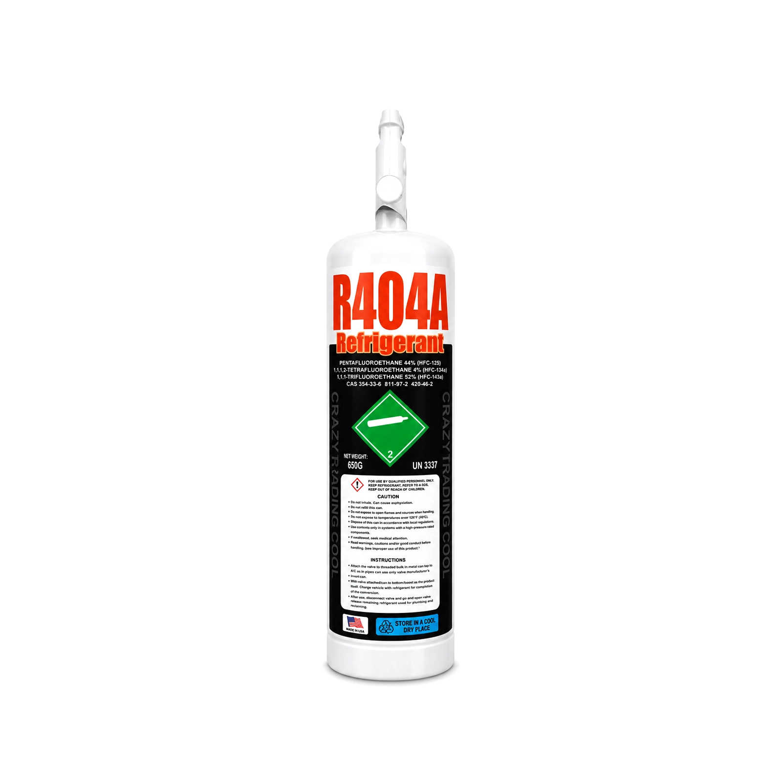 R410A refrigerant 1.5 lb cylinder, front view