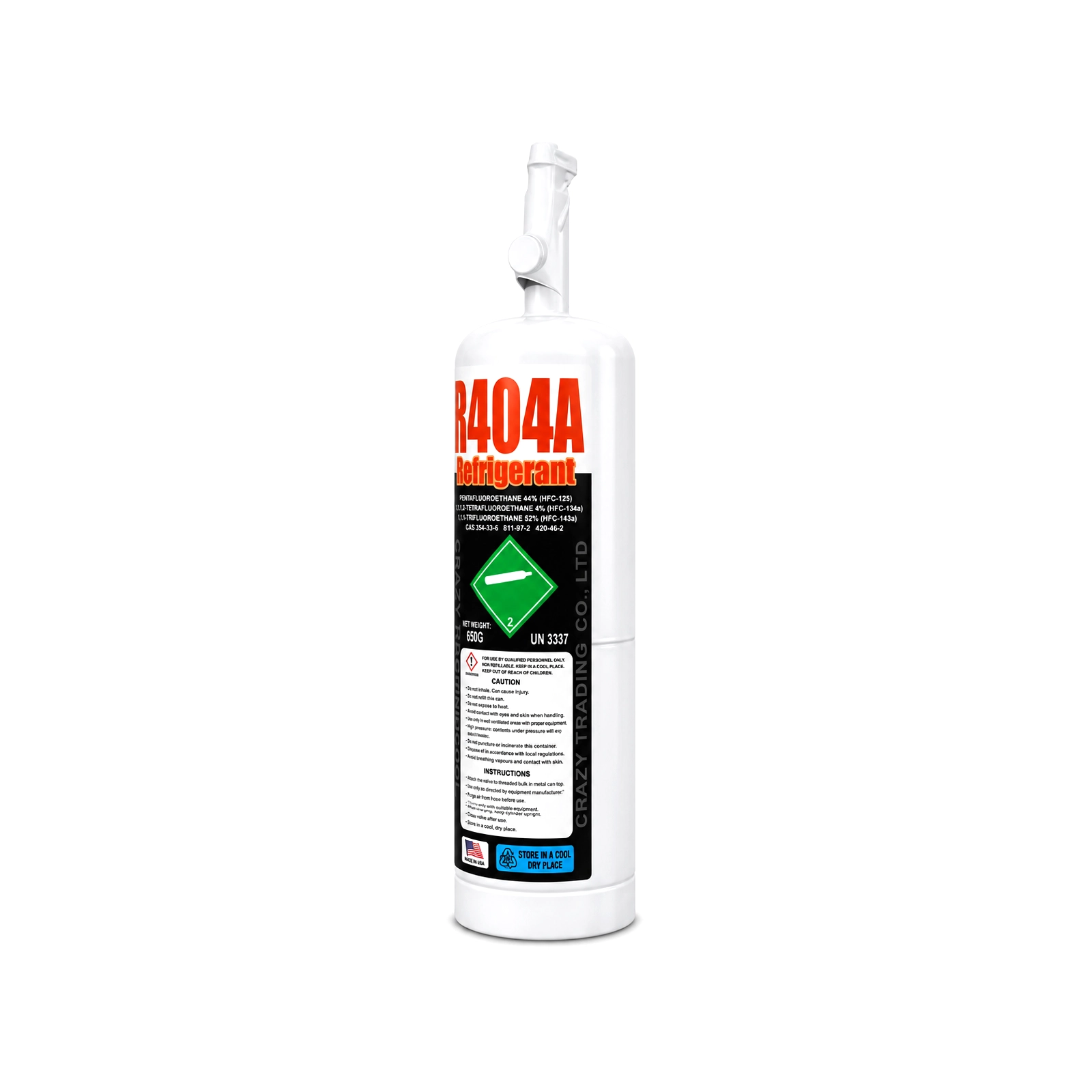 R410A refrigerant 1.5 lb cylinder, alternate side view