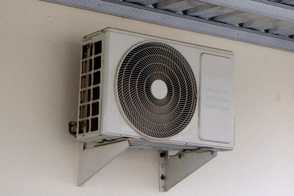 Outdoor air-conditioning unit where a homeowner can look for an equipment nameplate