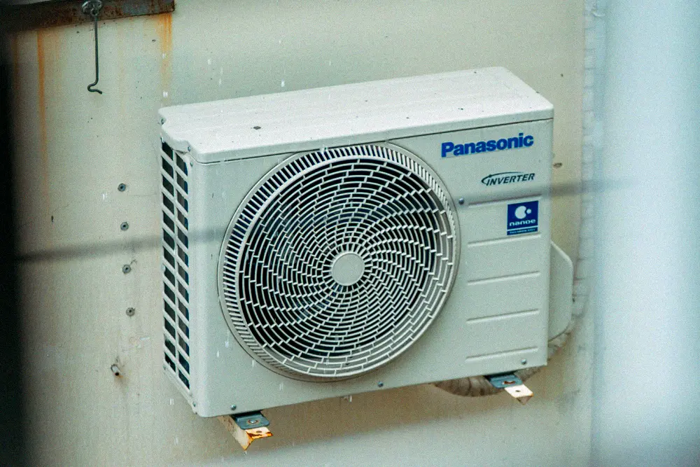 Outdoor air-conditioning equipment on a building exterior