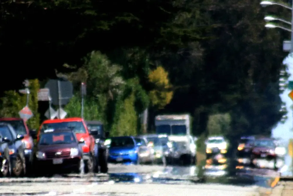 Heat mirage rising above a road during extremely hot weather