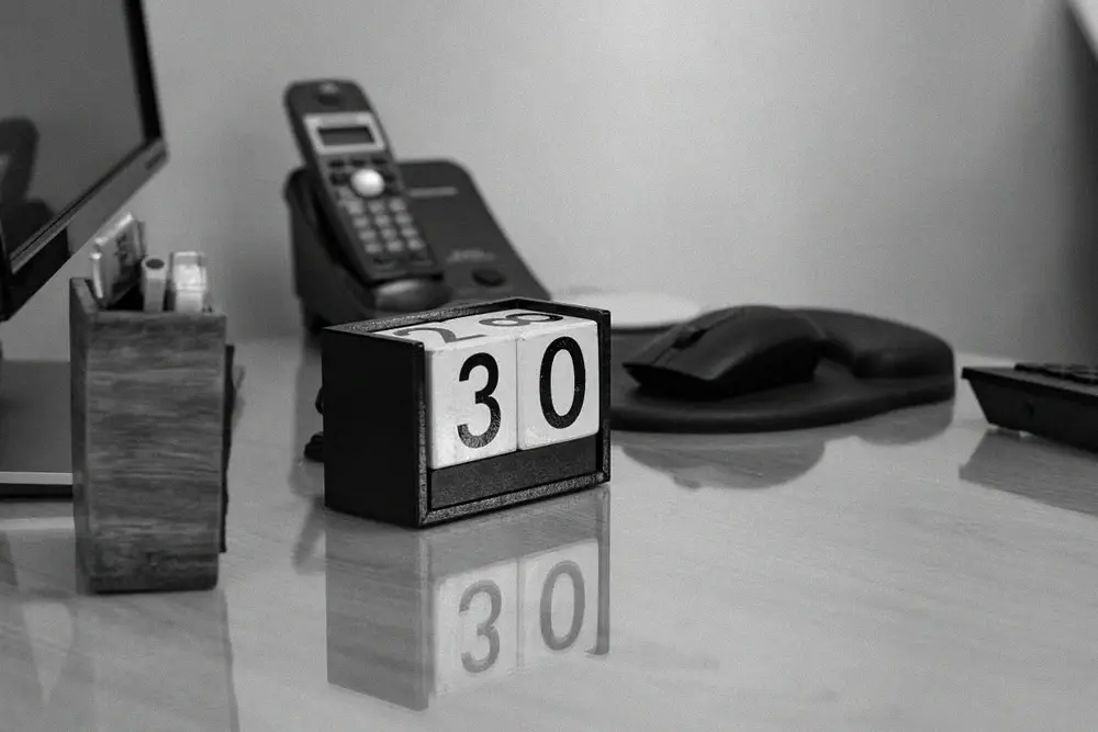 Desk calendar used to schedule HVAC refrigerant inventory planning